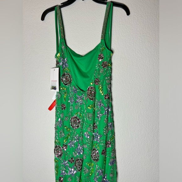 MAC DUGGAL #10808 HAND BEADED FLORAL GOWN WITH BEADED SPAGHETTI STRAPS - Picture 7 of 8